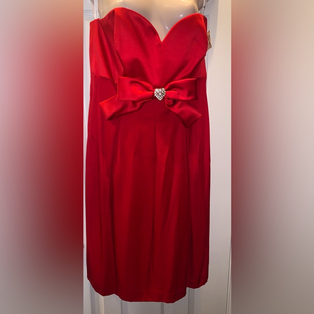 NWT VINTAGE EN FRANCAIS BY HUEY WALTZER RED RIBBON DRESS